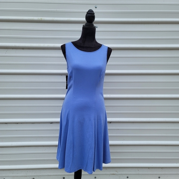 New York & Company Dresses & Skirts - NWT New York & Company Women’s Sleeveless Stretch Dress Fit & Flare sz M Blue